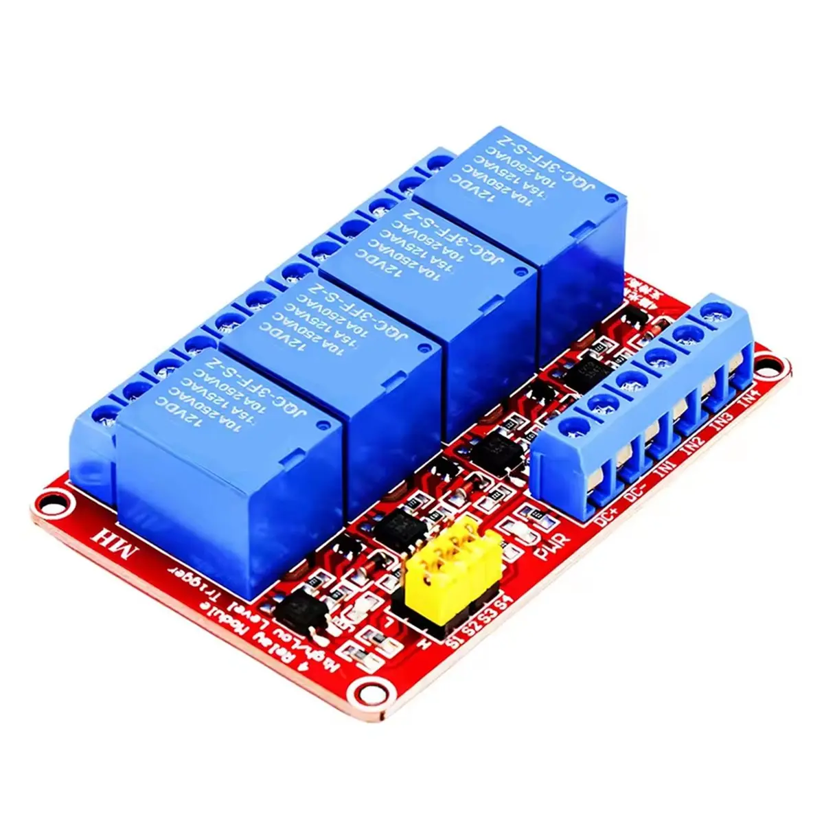 (AIMA) 4 Channel Relay Module 5V 12V Board Shield with Optocoupler Isolation Support High and Low Level Trigger 12V