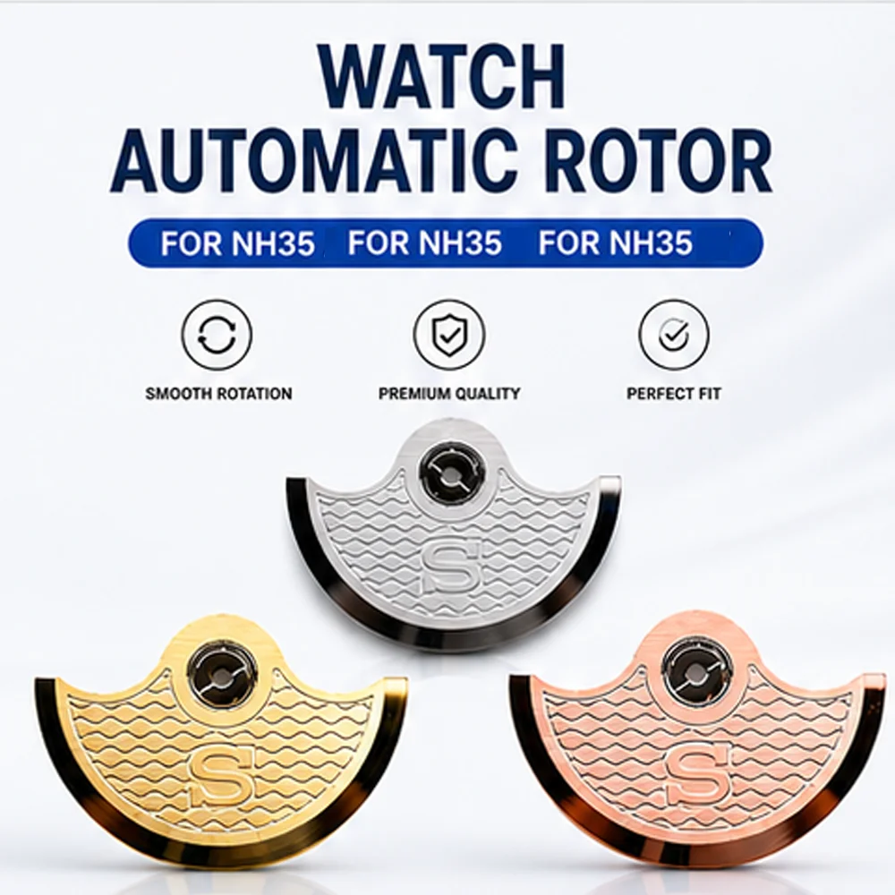 Oscillating Weight Rotor Water Wave Pattern Rotor  Fit NH35  Rotor Metal Patch Everything For A Watchmaker  Movement Repair Part