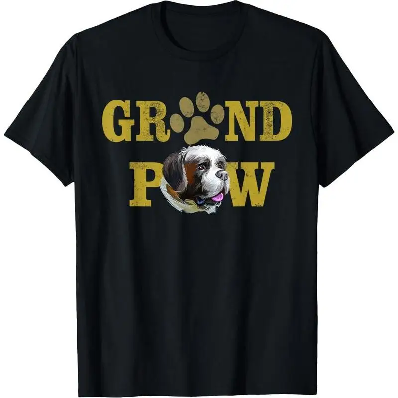 

Grand Paw Shirt Funny Dog Grandpa Tee 2025 Saint Bernard Graphic T-Shirt Gift for Pet Lover Grandpa Father's Day Outfit