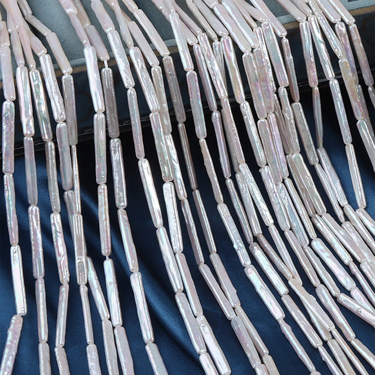 1string Natural Freshwater Pearl Baroque Long Strip Loose Beads Charms for DIY Women Men Necklace Jewelry Making Accessories