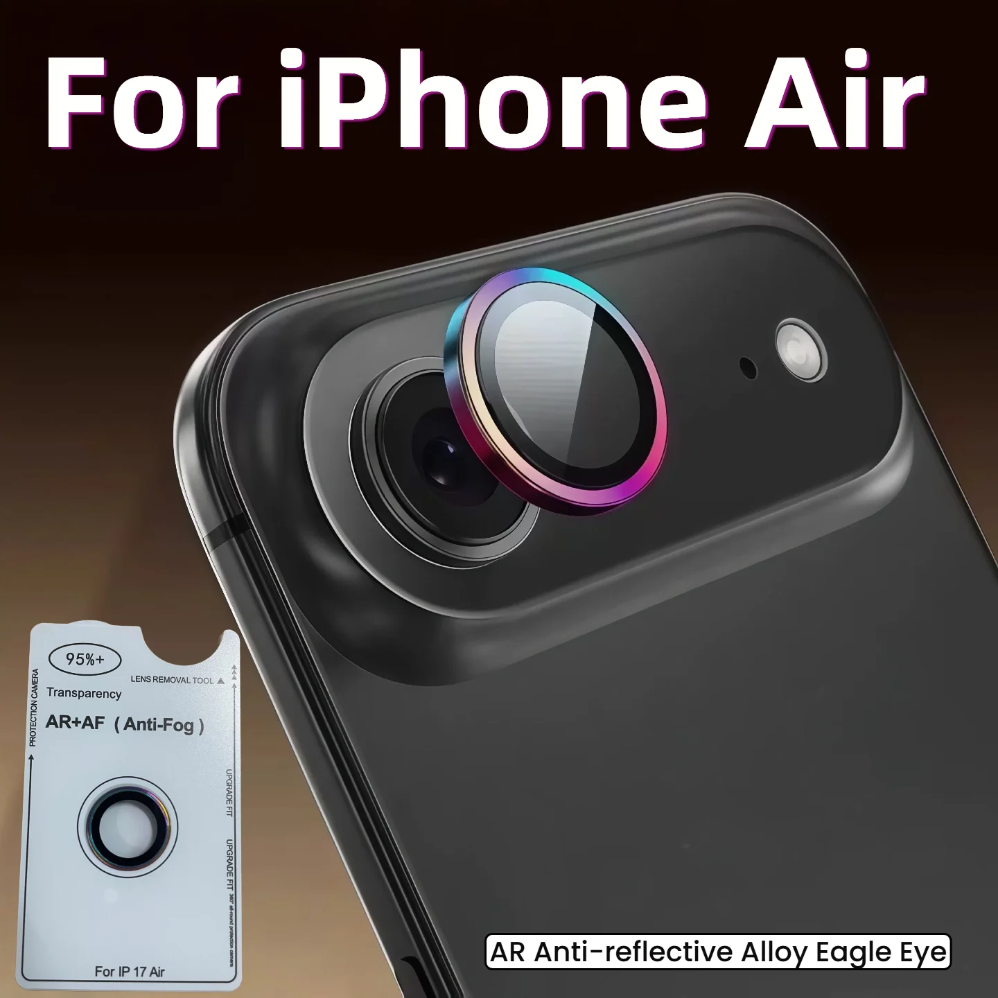 Für iPhone Air Original AR AF Antibeschlag-Kamera-Schutzfolie aus gehärtetem Glas - Schwarz Silber Grau Golden