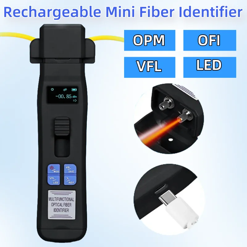 COMPTYCO AUA-C607/C605 Rechargeable Active Optical Fiber Identifier Live Fiber Cable Tester FTTH Tool OFI Built in OPM/VFL/LED