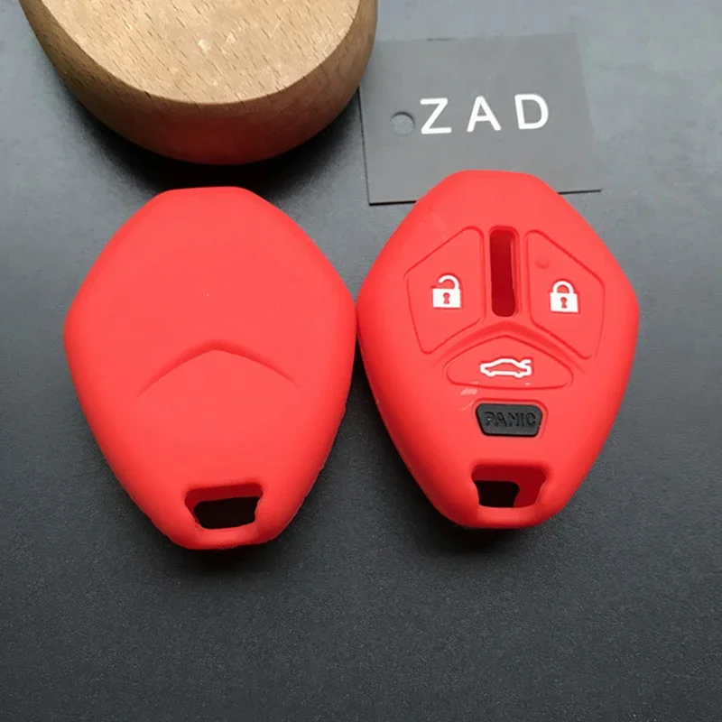 ZAD cassa della gomma di silicone copertura di chiave dell\'automobile per Mitsubishi Lancer Evolution Remote Key Chain Copertura 3 1 4 pulsanti