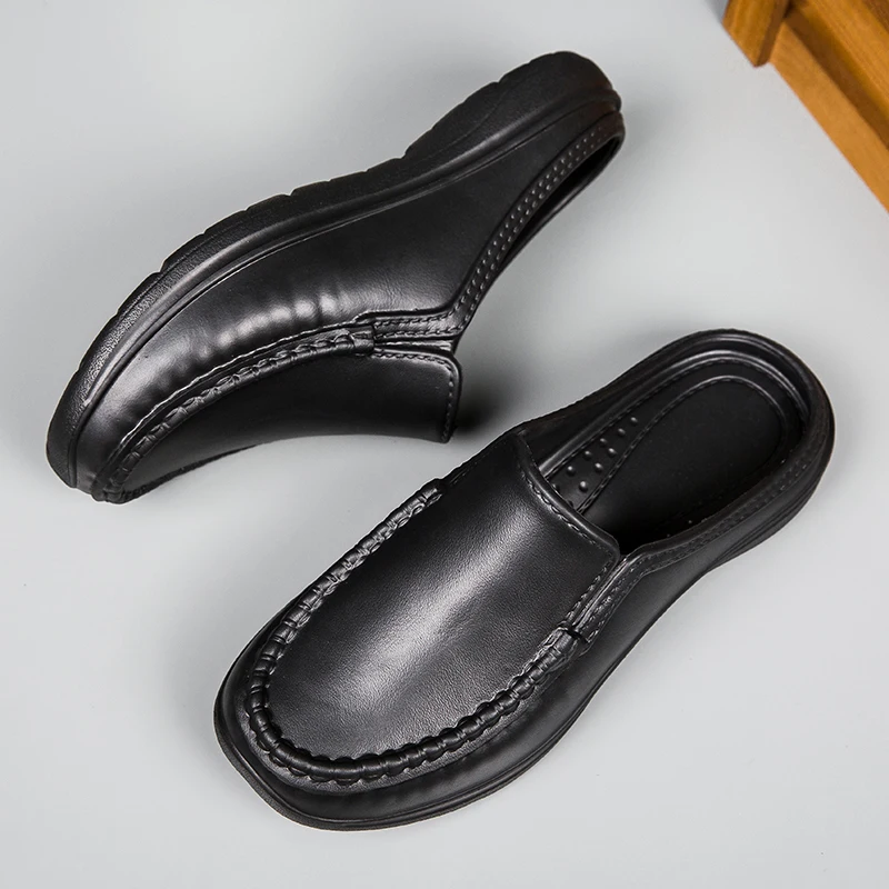 

Мужские поварские туфли, деловые тапочки, водонепроницаемые, с закрытым носком, повседневные, большие размеры 39-46, тапочки-лоферы, маслостойкие, для работы на кухне, для поваров