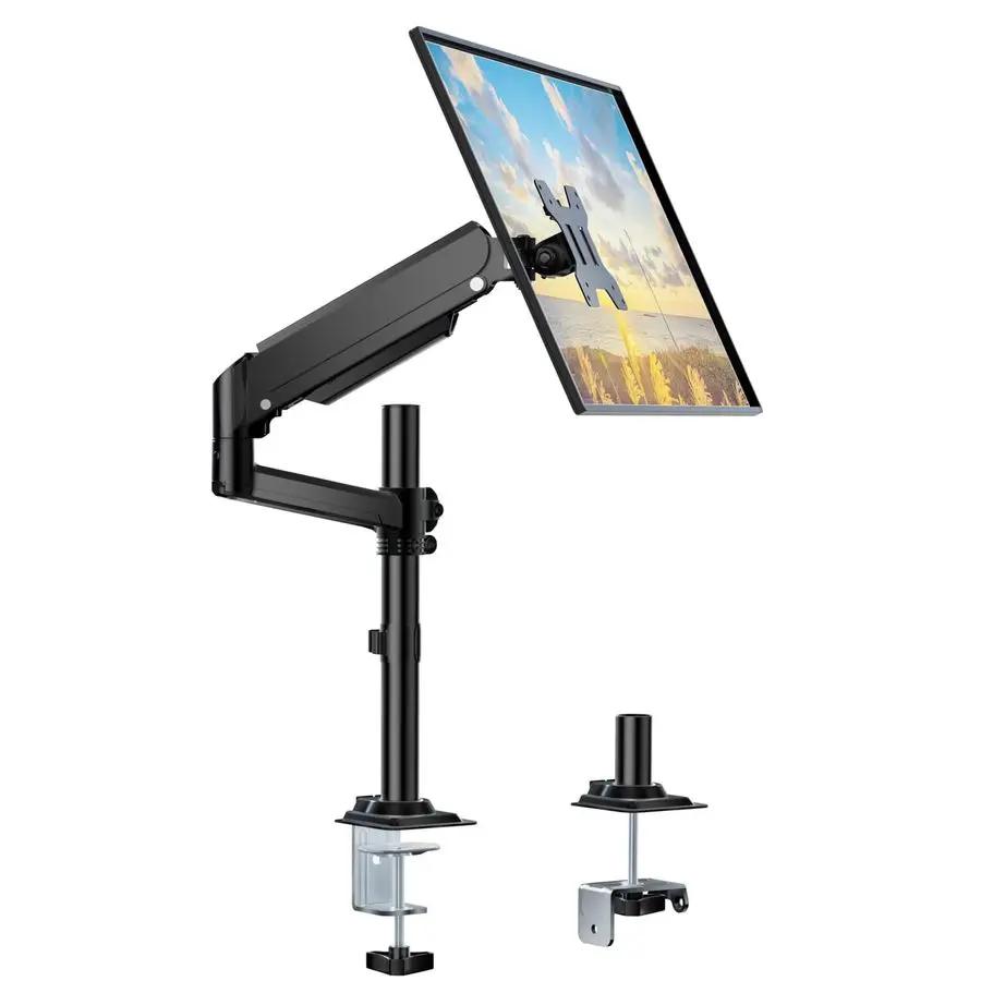 

Single Monitor Arm 1332 Inch, Single Monitor Mount, Vesa Desk Mount up to 19.8lbs Gas Spring Arm with Clamp, VESA 75x75mm or 100