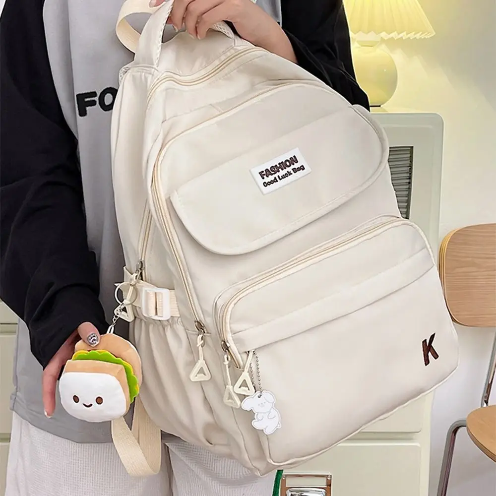 Korean Students School Bags Lightweight Waterproof College Student Backpack Zipper Closure Adjustable Straps Girl's Backpack