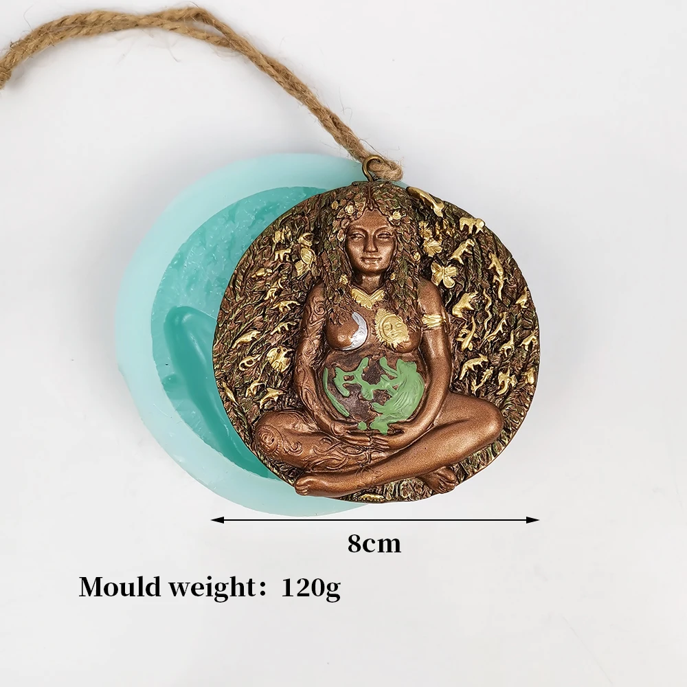 Handmade Earth Mama Goddess Statue Resin Mold Mom Earth Statue Gift Resin Silicone Molds DIY Room Ornaments Ceremony Decoration