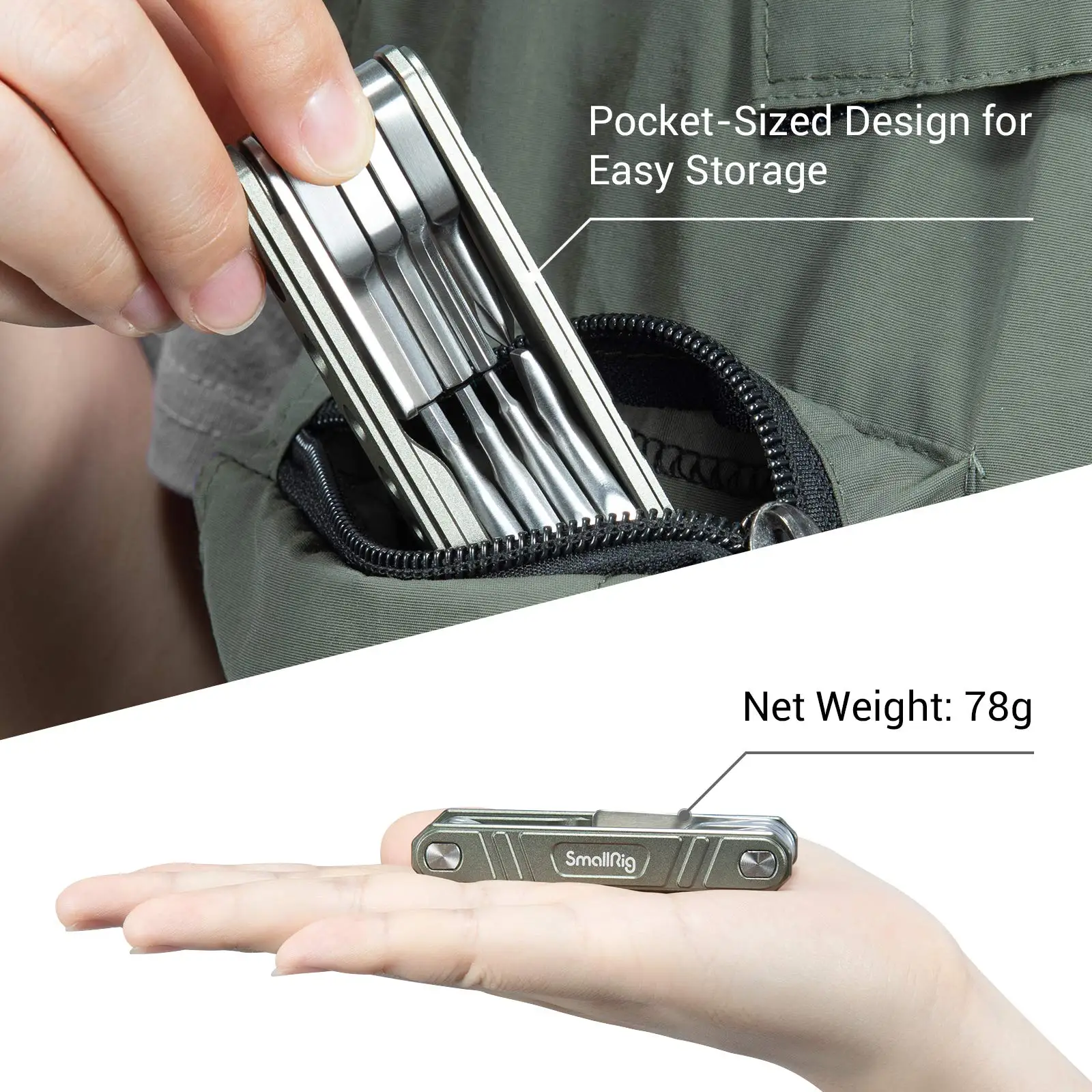 SmallRig Universal Folding Multi-Tool for Videographers Screwdrivers Tool Set With Allen Keys Phillips Screwdriver Tool -2713