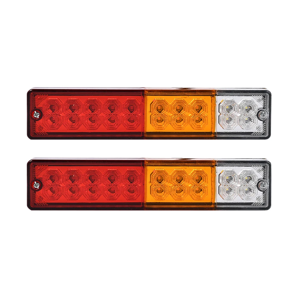 2pcs Waterproof 12V 20 LED Taillights Car Truck RV Van Bus Rear Tail Trailer Lights Signal Indicator Brake Stop Reverse Lamps