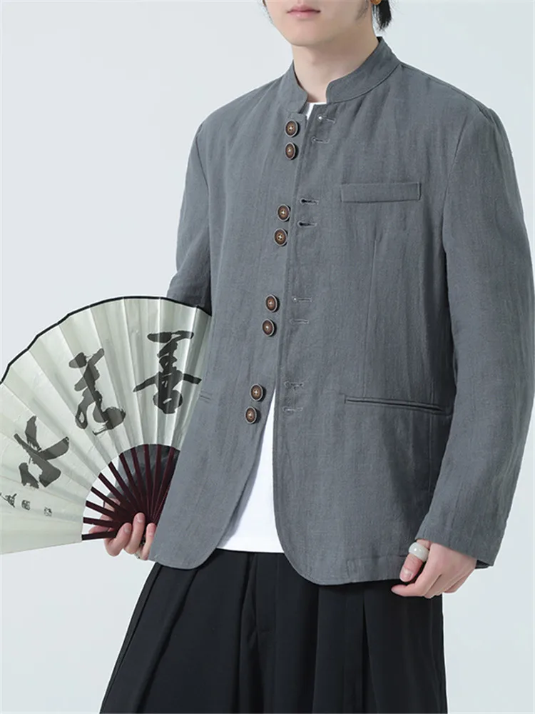 

New Chinese Sle Men's Summer Suit Long Sve Linen irt Jaet Set High Sensation Youth Casual Faion Breathable Thin Model