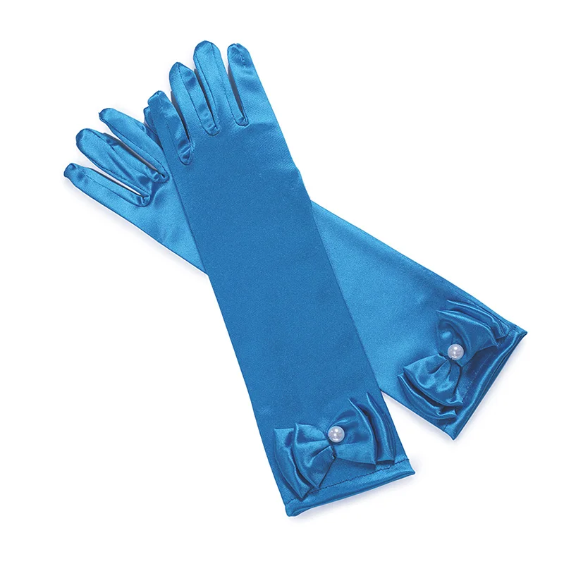 2022 mädchen Prinzessin Cosplay Handschuhe Kleid Up Zubehör Druck Bogen Handschuhe Spitze Handschuh Kinder Fee Rolle Spielen Versorgung