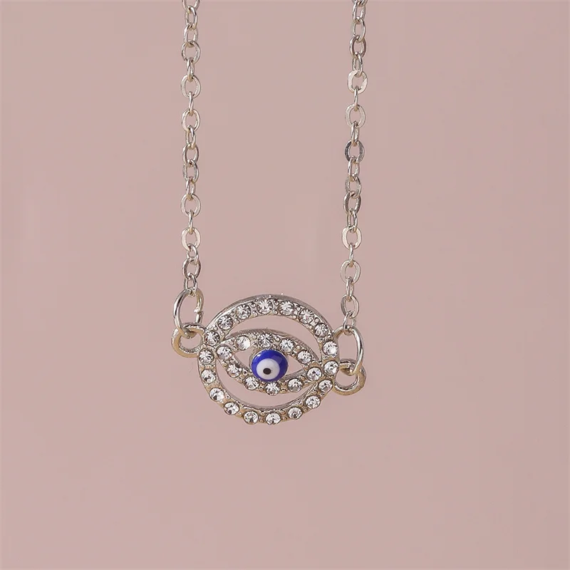 Aihua-collar de cristal bohemio turco contra el mal de ojo para mujer, mano de Hamsa, ojos de la suerte, joyería, cadena hasta la clavícula, gargantilla corta