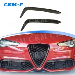 Carbon Fiber Front Fog Lamp Air Vent Trims Strips Bodykits for Alfa Romeo Giulia 2016 2017 2018 2019 Car Accessories