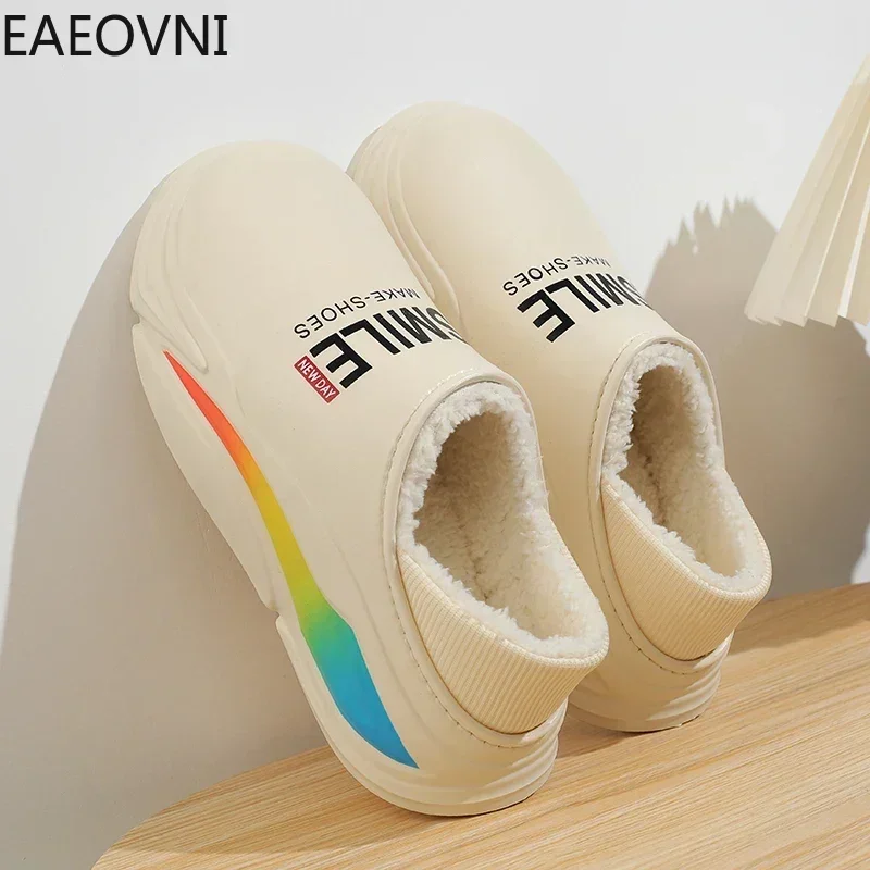 Hot Sale Couple\'s Slippers Winter Outdoor Indoor Waterproof Home Cotton Mans Slipper Bedroom Houseshoes Fashion Mans Footwear