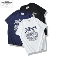 Okonkwo 2021ss Trendy 1976 Motorcycle Printed T-shirt 200kg Men's Round Neck Short Sleeves Tee
