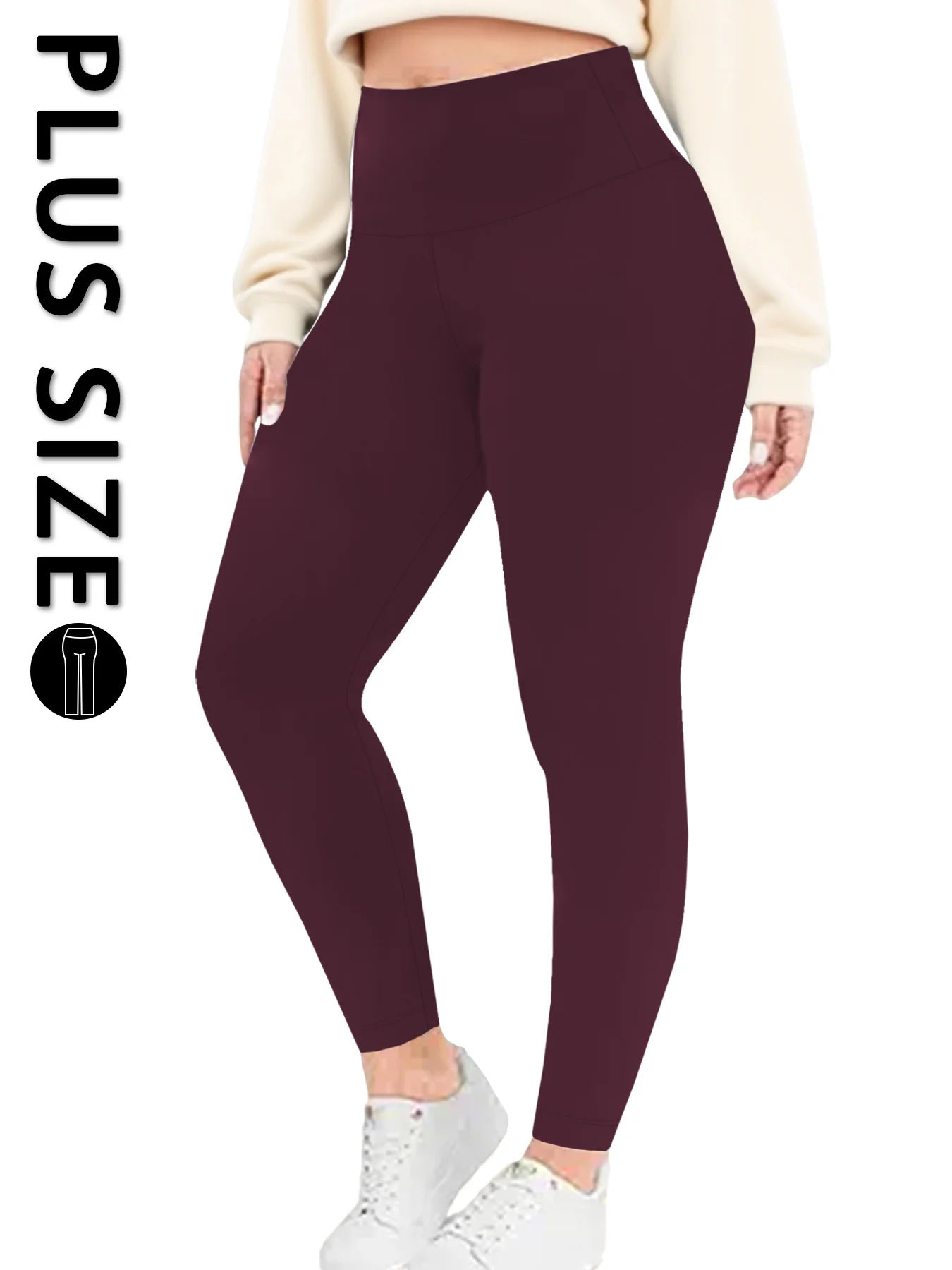 

Женские леггинсы больших размеров с высокой талией и контролем живота — супермягкая ткань, идеально подходят для йоги, бега, тренировок и расслабления дома