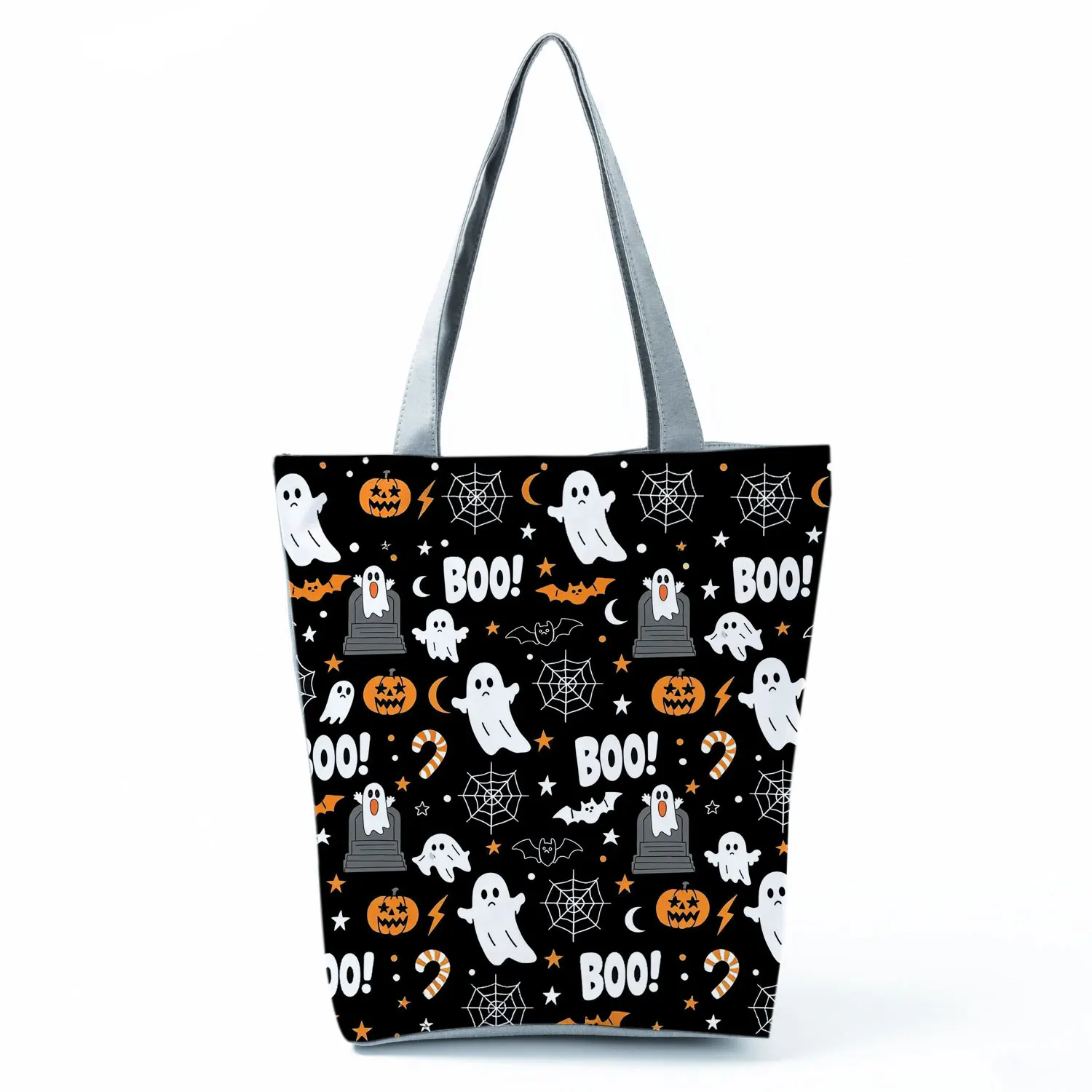 Halloween Ghost Pumpkin Bat Tombstone Printed Women Handbags Bolsa Female Fashion Shoulder Bags Large Capacity Shopping Bag Tote