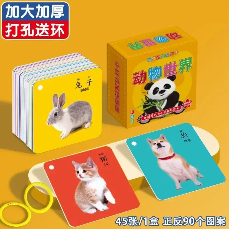 Enlightenment Learn Chinese Characters Hanzi Cards Double Side Chinese Books for Children Kids Baby Early Education Age 3 To 6