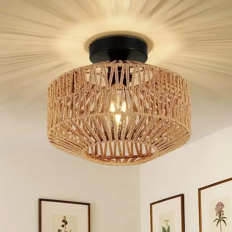 Modern Modest Ceiling Lamps Handwoven Ceiling Chandelier Lamps for Room, Living Room, Kitchen, Home, Dining Room Pendant Light