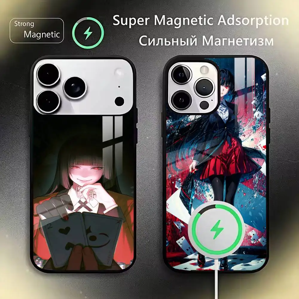 

Kakegurui Yumeko Jabami Phone Case For iPhone17,16,15,14,13,12,11 Plus,Pro Magnetic For Magsafe Wireless Charging