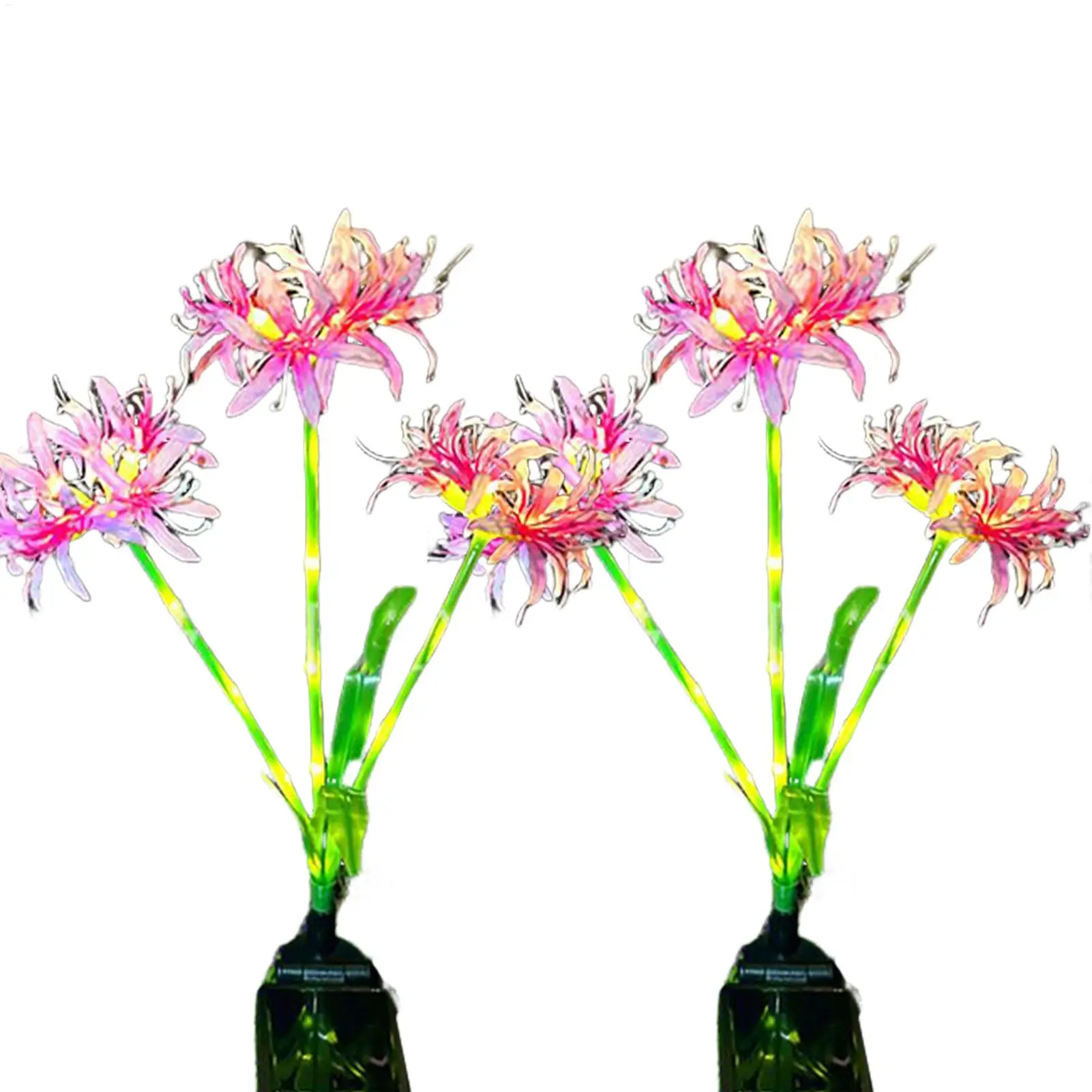 

Solar Flower Lights Waterproof LED Flowers Outdoor Solar 2 Pieces Waterproof LED Floral Colorful Yard Stakes Decor For Pathway