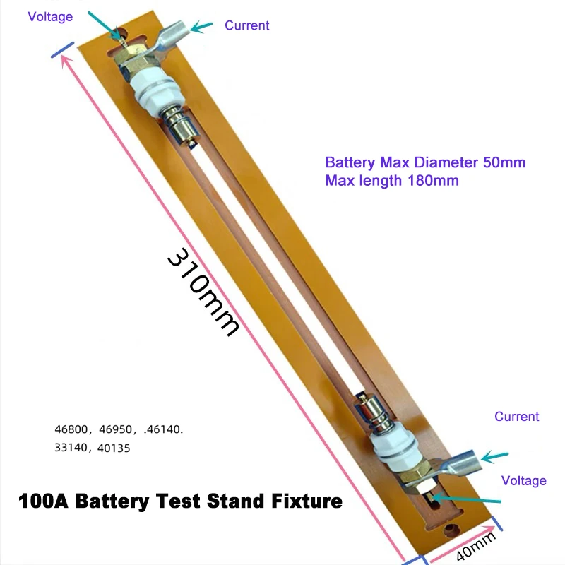 1 / 10pcs New Four Wire Battery Test Clip Stand 100A High Current 46140 Battery Charging and Discharging Test Stand 40135 33140