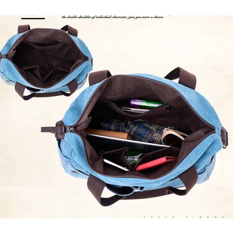 New Men Women Messenger Bag Vintage Canvas Handbags Travel Crossbody Shoulder Basg Big Casual Tote
