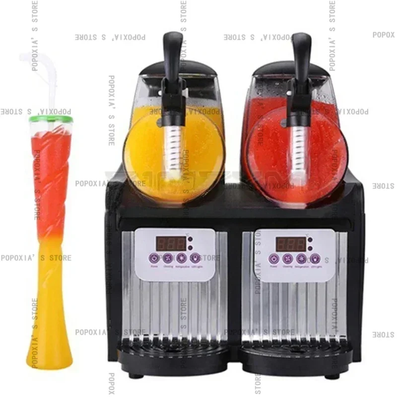 5L Commercial Slushy Machine 2.5L x 2 Double Tank Electric Automatic Slush Maker  Frozen Drink Snow Melting  300W