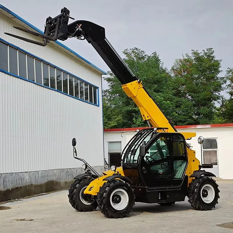 3Ton Compact Mini Wheel Telehandler Loader 7m Telescopic Forklift Diesel Engine Power 3 Ton Loading Capacity