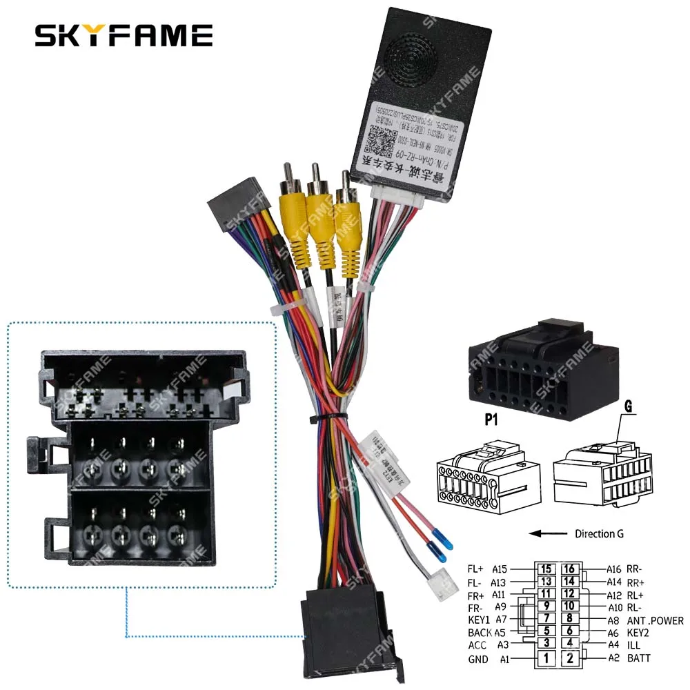 SKYFAME Car 16pin Wiring Harness Adapter Canbus Box Decoder Android Radio Power Cable For Chana CS15/CS35/CS55/CS75/EADO