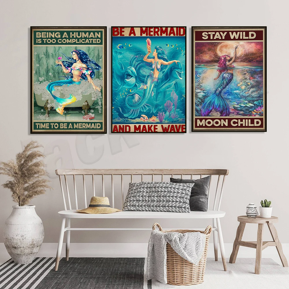 ملصق حوريات البحر ستاي وايلد مون للأطفال، كن حورية البحر والموجة، حوريات الهبي، حوريات البحر والمحيطات، الفتيات حورية البحر #2