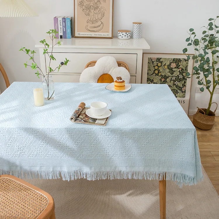 

White Lace Tablecloth Vintage Round Table Square Tablecloth Coffee Table Nightstand Sofa Refrigerator Dustproof Cover Cloth