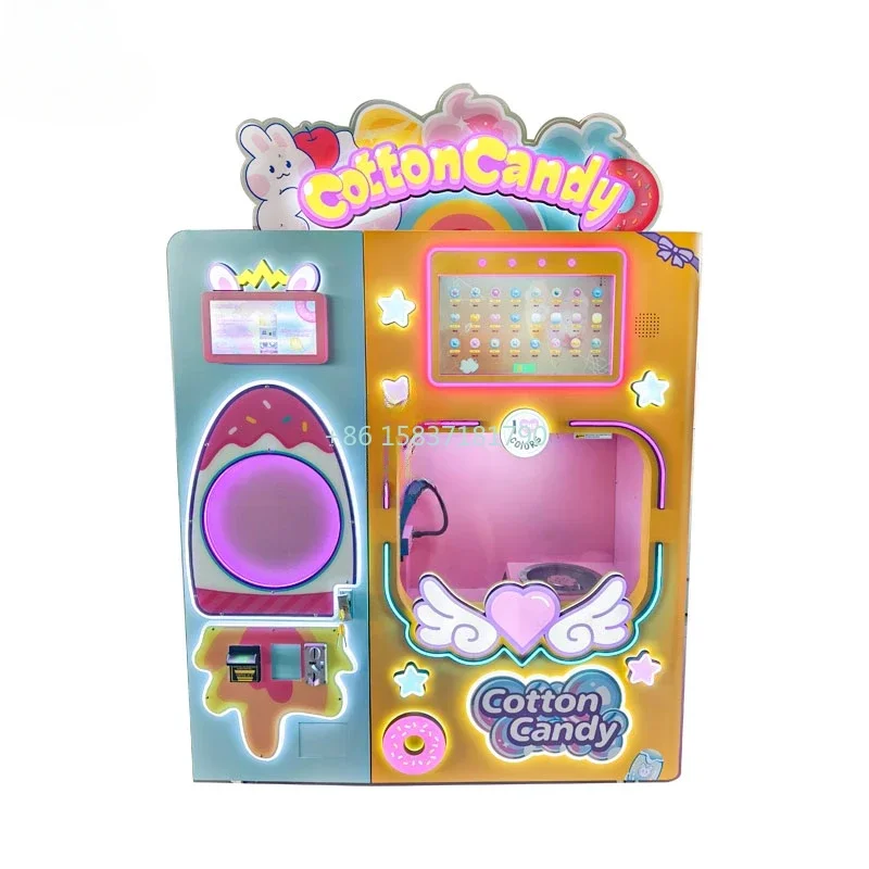 EXW Price Full Automatic Cotton Candy Machine Shopping Mall Kids Customized Marshmallow Making Cotton Candy Vending Machine