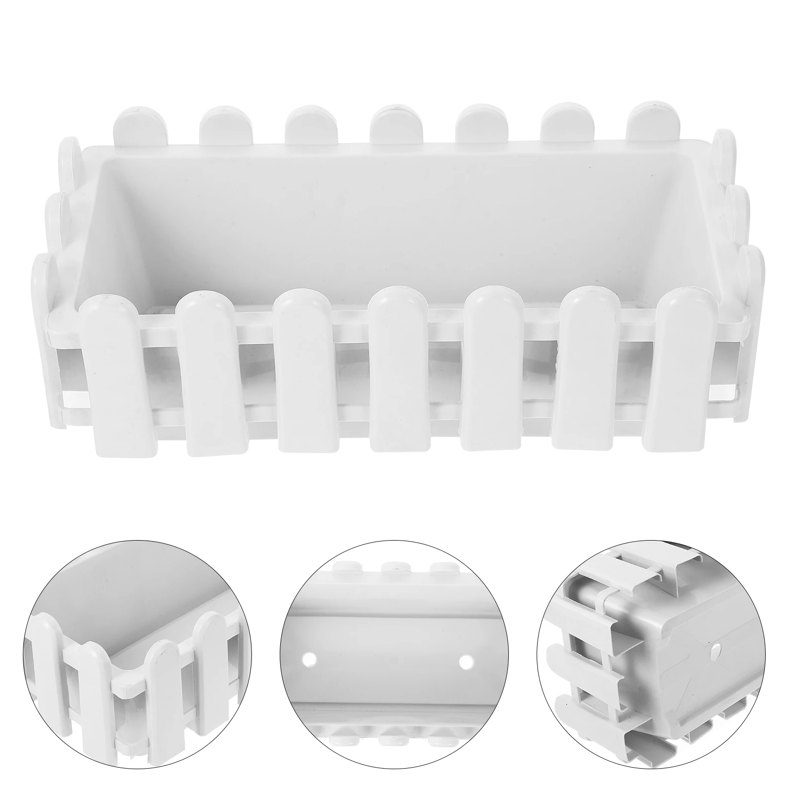 

2pcs Rectangular Flower Pot Fence Plastic Planter Box Large Capacity Nonslip Outdoor Balcony Garden Vegetable Planting Decor