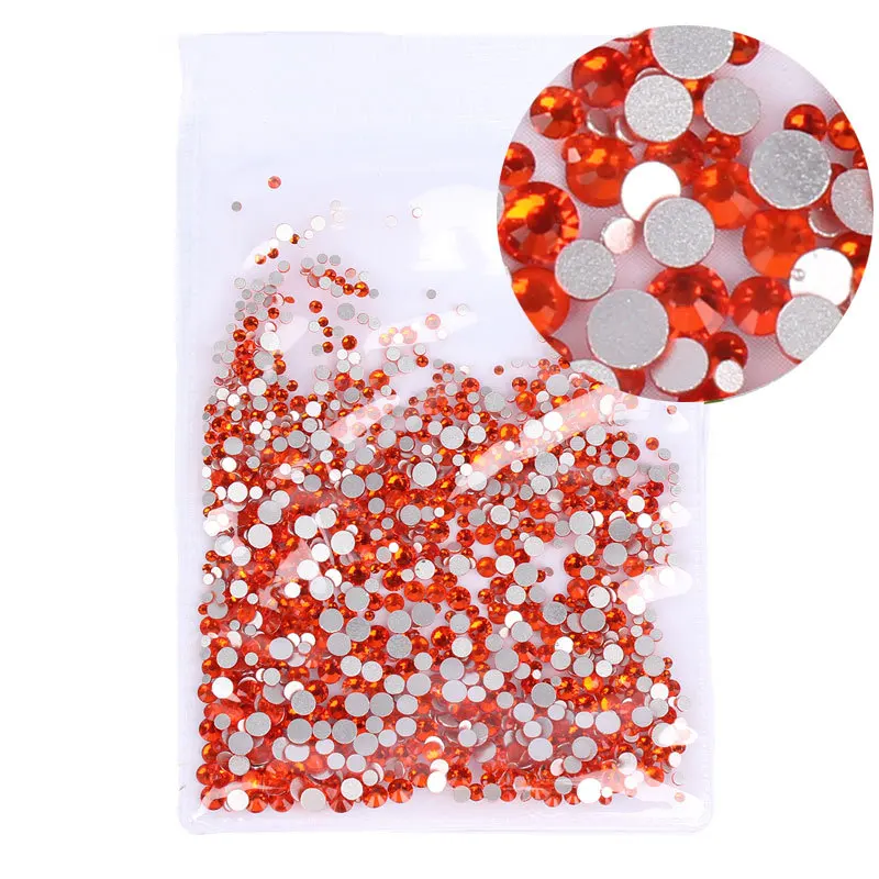 2020 Mix Size Mix Colors 1000PCS/Pack Crystal Non Hotfix Flatback Rhinestones Nail Rhinestones For Nails 3D Nail Art Decoration