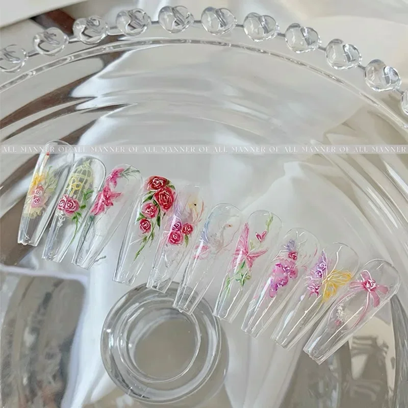 1PC Flowers Nail Stamping Plates Leaf Floral Butterfly Line Printing Stencil Nail Stamp Templates Nail Art Tools