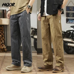 HIQOR Men Cargo Pants 2024 Spring New In Straight Tube Outdoor Work Workwear Hombre Baggy Casual Pant Y2k Male Trousers For Men