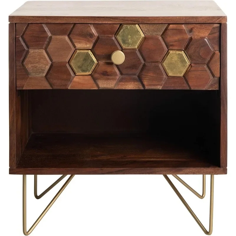 Raveena Nightstand, Natural/kuningan