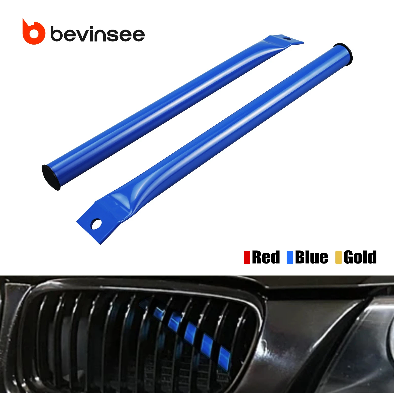 BEVINSEE Front Grille V Brace Strut for E90 E91 E92 E93 320d 328i 330i 335i 335d 325i M3 2006-2013