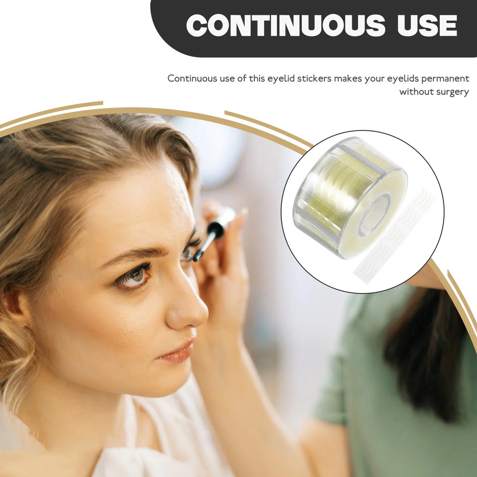 

300 Pairs Double Eyelid Sticker Tape Skin Color Waterproof Breathable Makeup Eyelid Stickers Long Lasting Natural Look