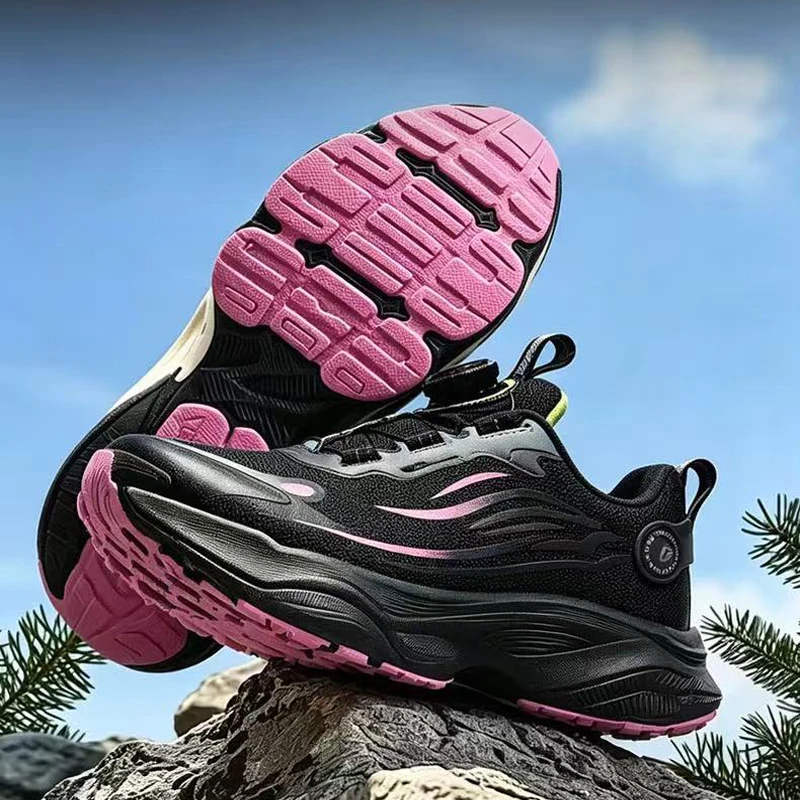 Rose Red Women Work Safety Shoes Rotating Button Women Protection Shoes Anti-Smash Anti-Puncture Security Indestructible Shoes view 5