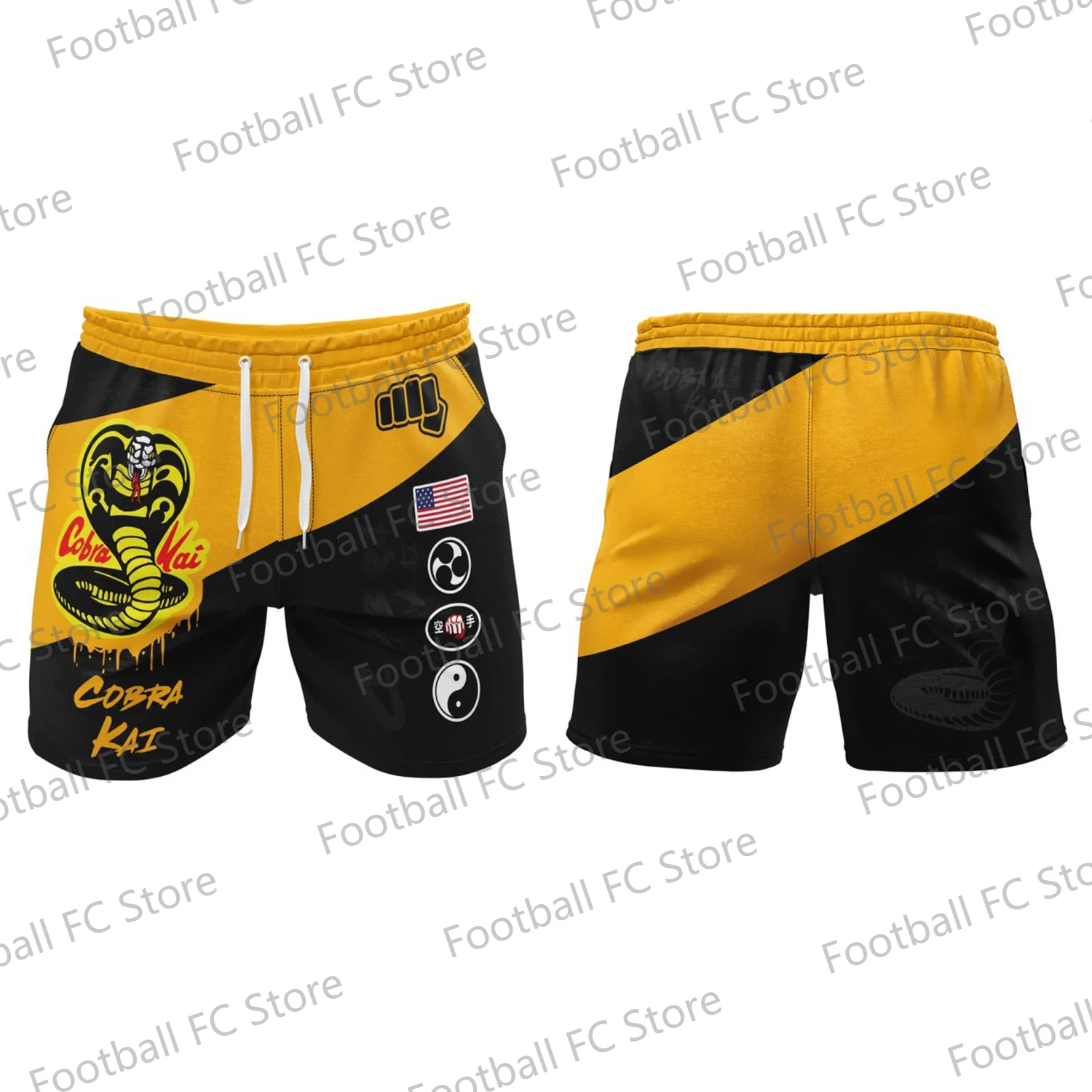 Vintage Cobra Kai V2 Karate Kid Gym Shorts  Casual Layer Quick Drying Beach Pants  Surfing Loose Summer Vacation