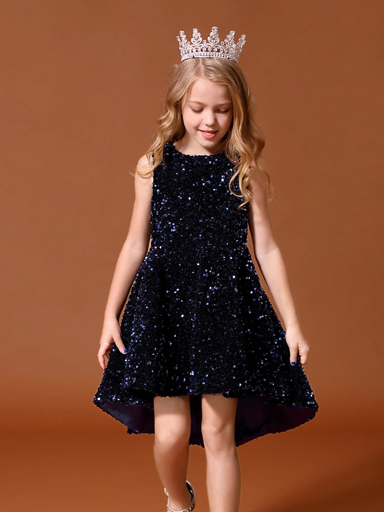 YZYmanualroom Girl flower girl dress sequin cake dress princess dress junior bridesmaid dress