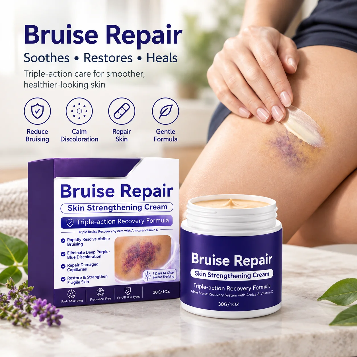 Advanced Arnica Bruise Relief Cream | for Bruising & Swelling on Thin Skin,Soothing Bruise Blemishes Repair Damaged Skin Barrier