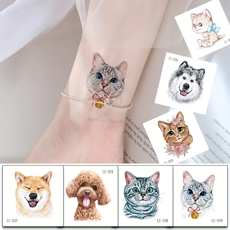 16 Sheets of Animal Themed Temporary Tattoo Stickers - Waterproof Body Art with Zoo Graphic Designs - Perfect for Halloween