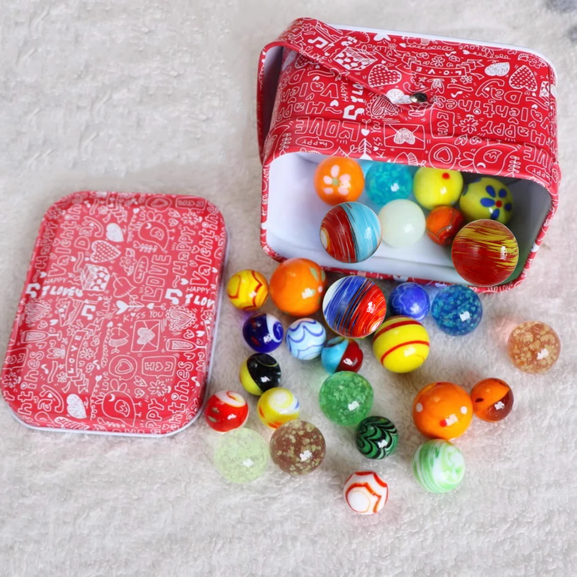 1Set Solid Color Glass Balls Crystal Ball Transparent Decoration Fish Tank Balls DIY Game Art Pieces