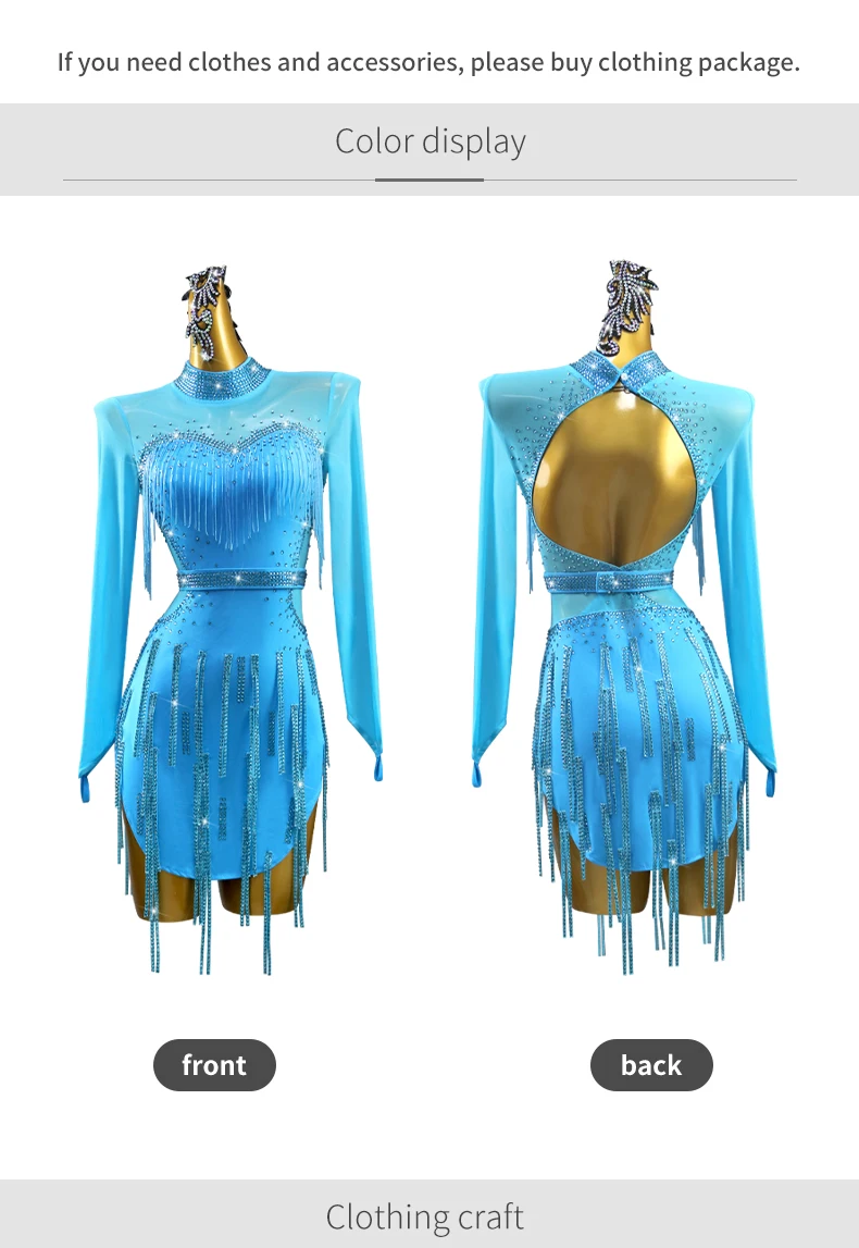 2026 Neuer Lateinamerikanischer Tanzrock, Sexy Damen-Tanzanzug, Partykleid für Mädchen, Trainingskleidung, Samba-Sportkostüme, Bühnenoutfit für Frauen – Detail 5