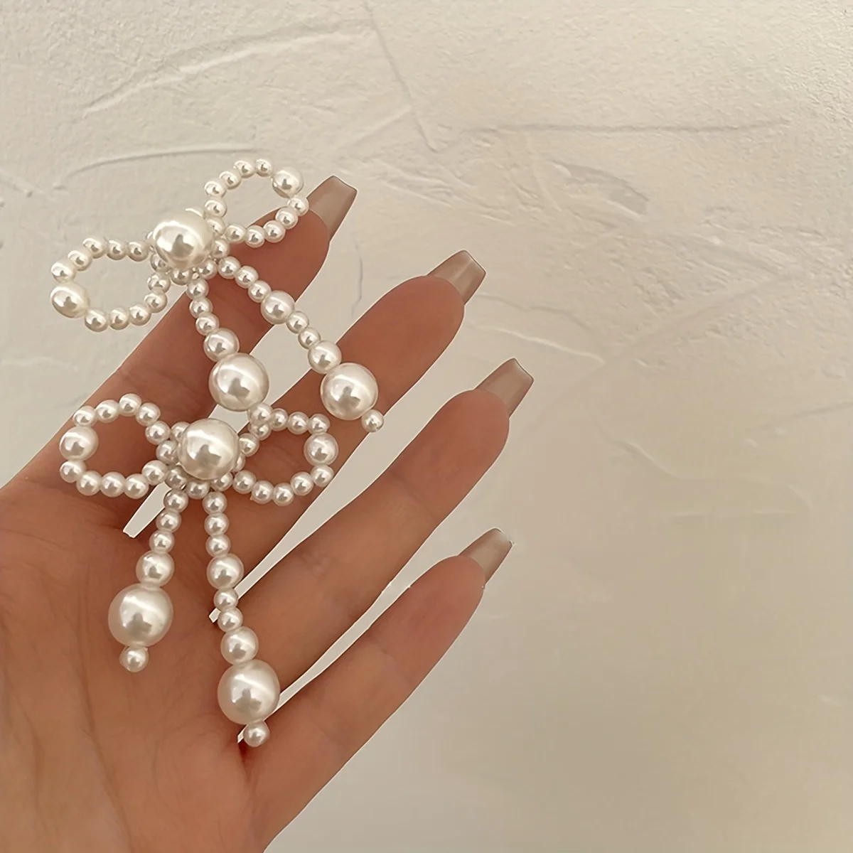 

Exquisite Bowknot Design With Full Faux Pearl Decor Stud Earrings Elegant Cute Style Delicate Female Gift