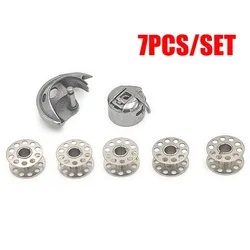 7Pcs/Set Metal Bobbins + Shuttle Hook + Bobbin Case For Old Style Household Sewing Machine Brother Singer Sewing Accessories