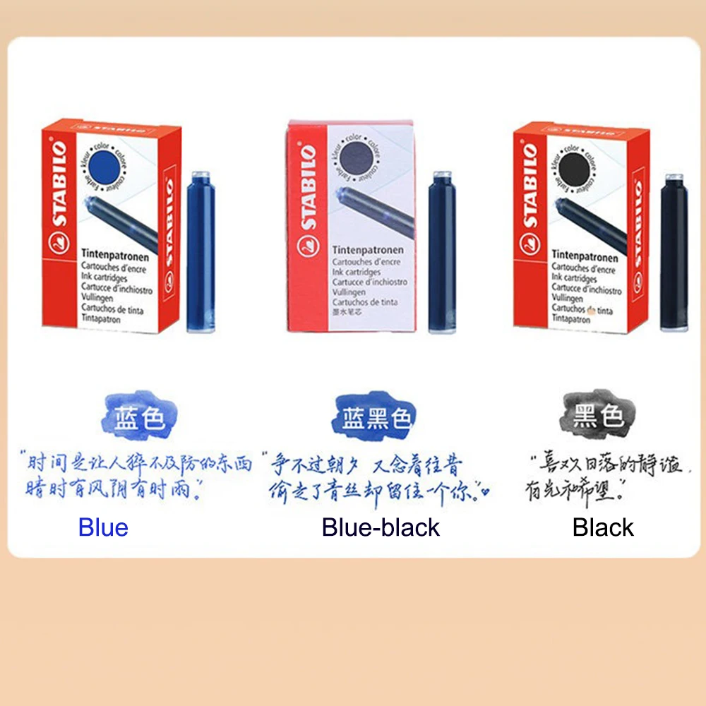 18/30pcs Stabilo Fountain Pen Ink Bags Non Carbon European Standard Universal Disposable Replacement Pen Core School Stationery